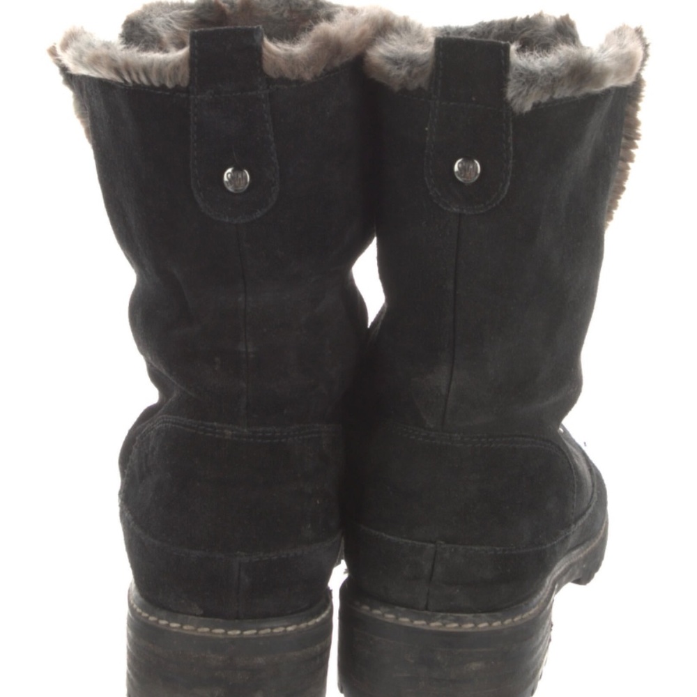 Stuart Weitzman Black Luge Suede & Faux Fur Lace-up Boots - Picture 5 of 6